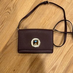 Kate Spade Newbury Lane Sally Mulled Wine Leather Cross Body Bag